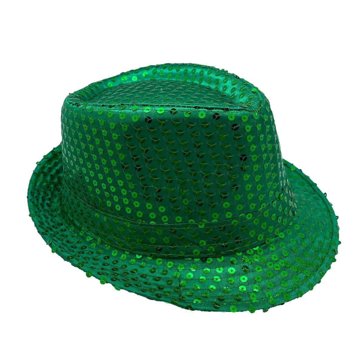 Sequin Trilby Hat Adult Green Sequin Trilby Hat Adult Green
