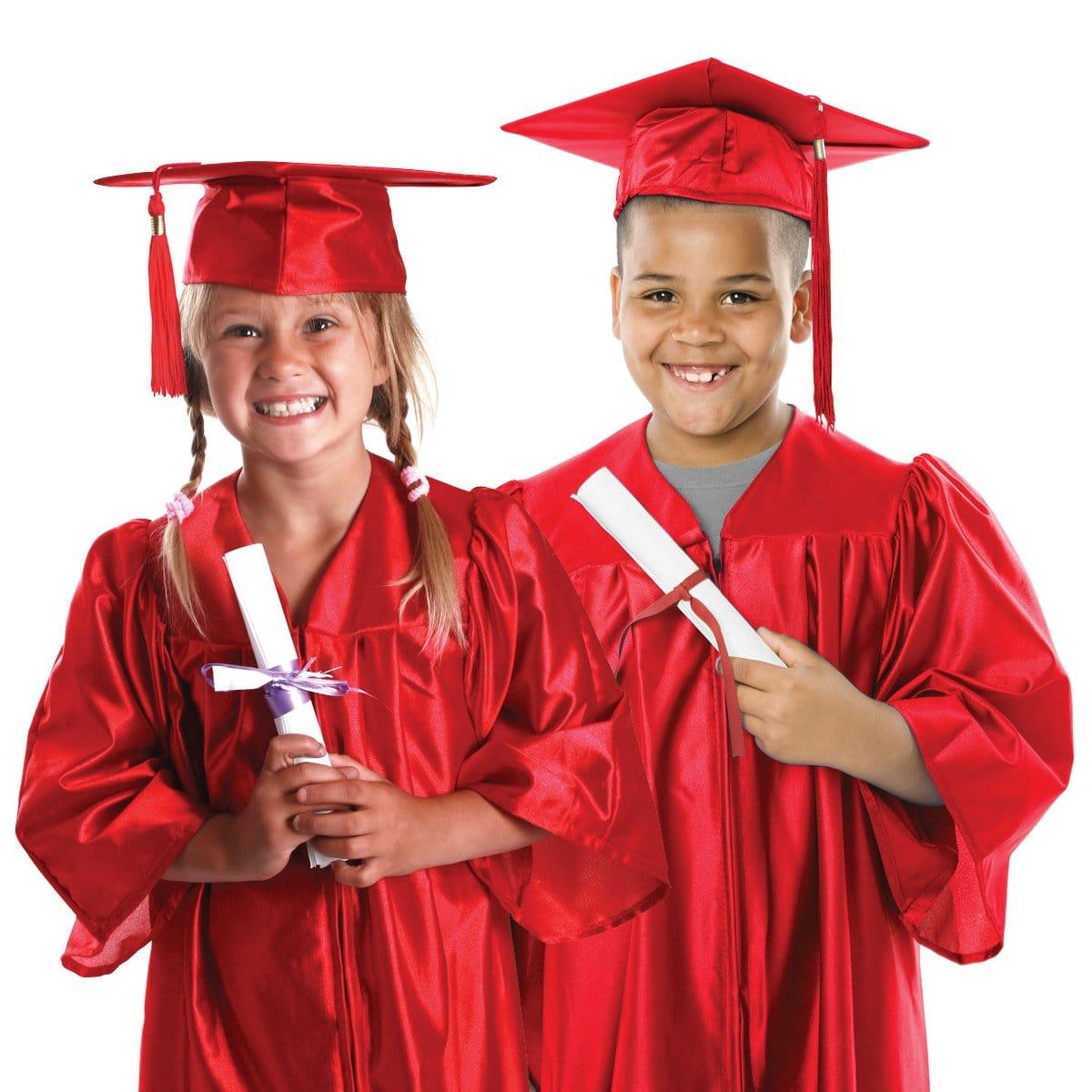 Red Graduation Gown with Hat for Kids Party Expert