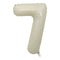PARTYGRAM Balloons Ivory Number 7 Foil Balloon, Creamy White Matte Finish, 34 Inches 810077658314