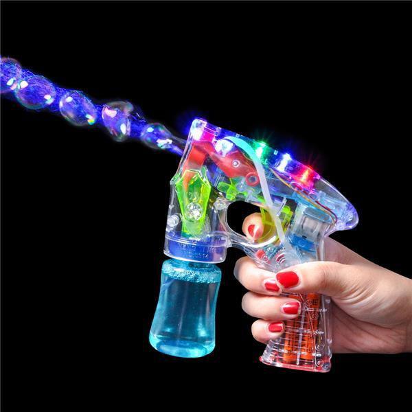Light up Led Bubble Gun Blaster w Bubbles And Batteries