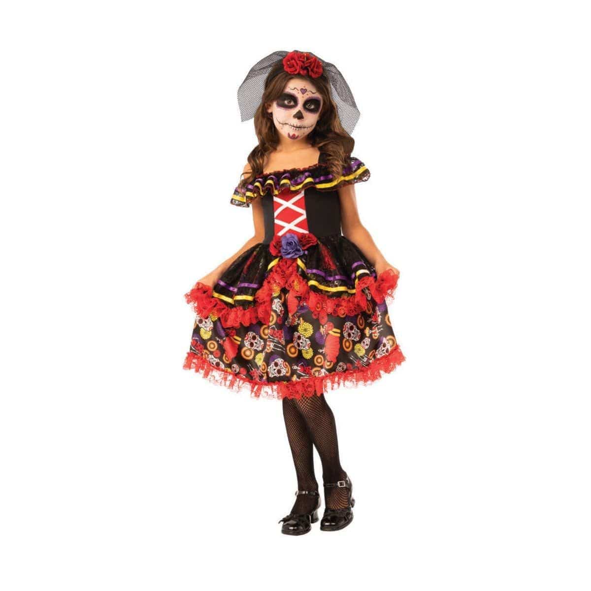 strapless open back dress Day of the Dead Costume for Girls