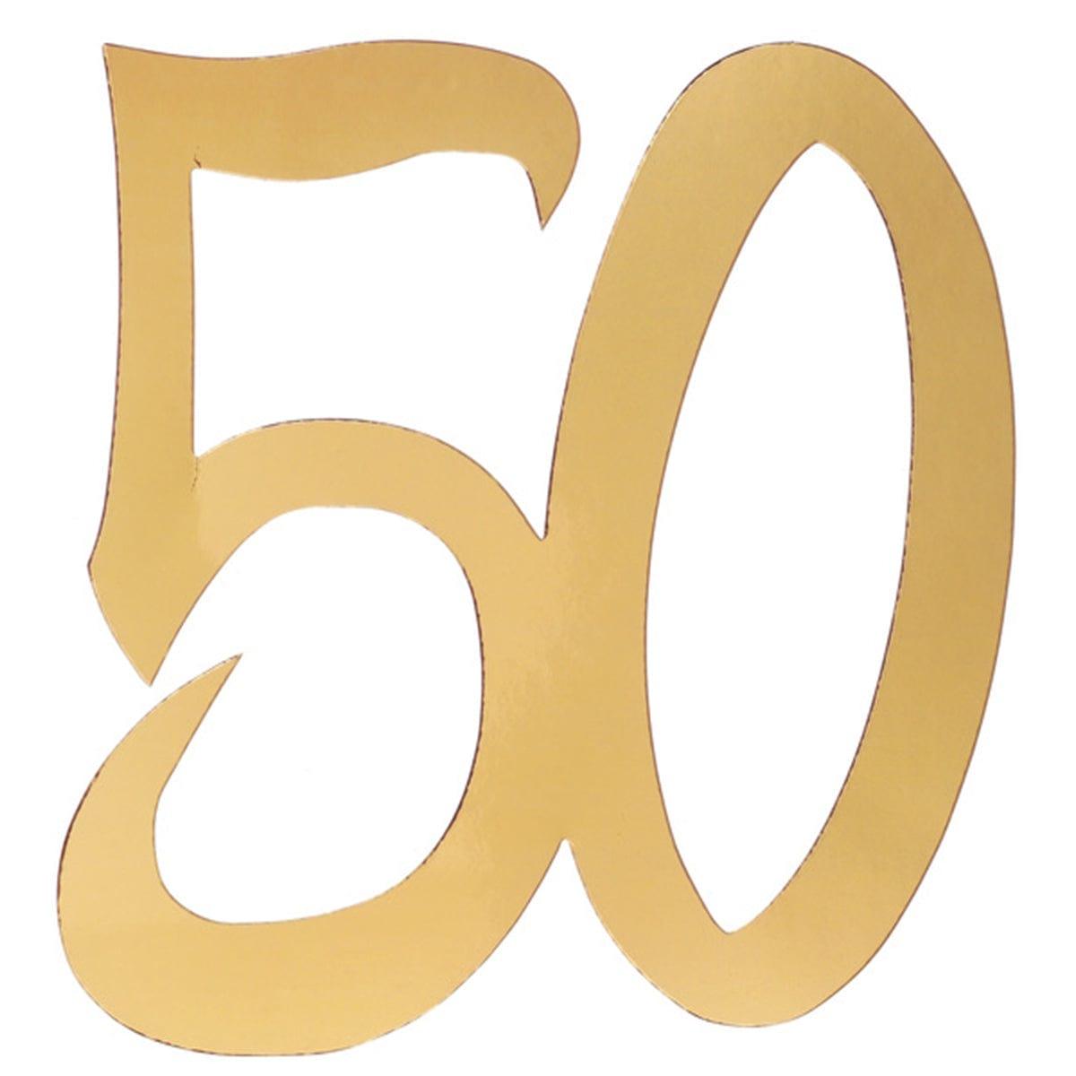 SANTEX Age Specific Birthday 50 Years Old Large Confetti, Metallic Gold, 4 Count