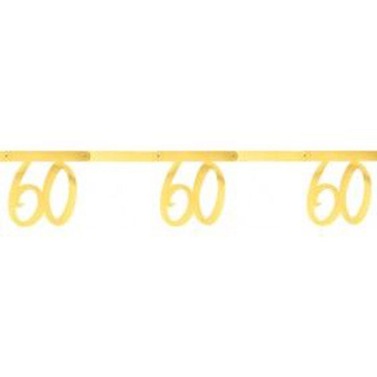 SANTEX Age Specific Birthday 60 Years Old Birthday Banner, Metallic Gold