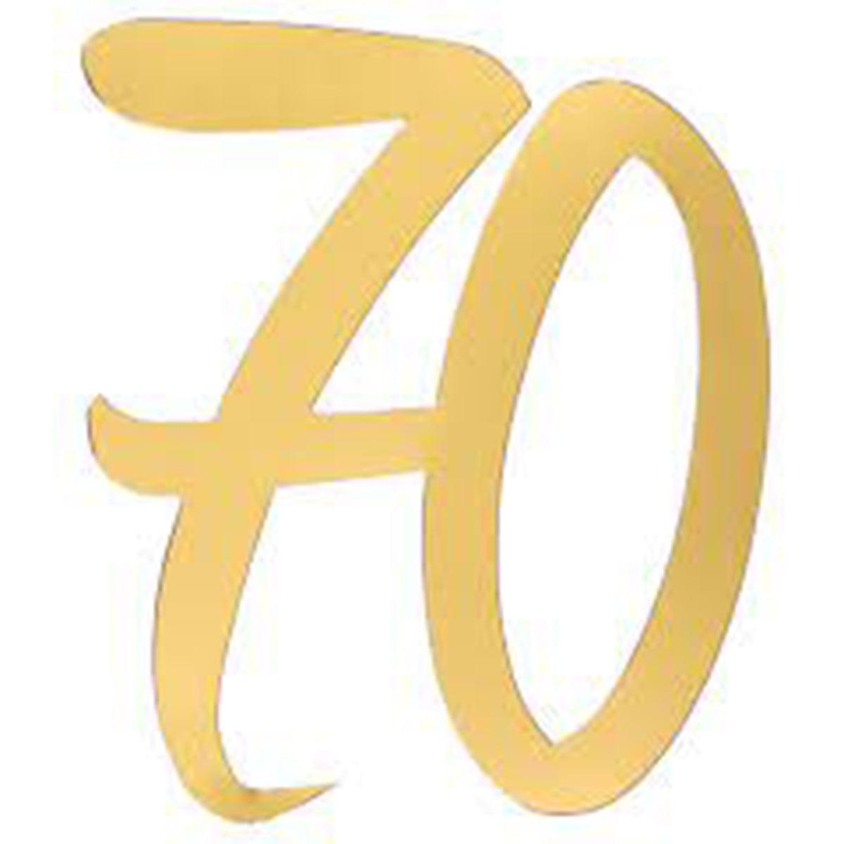 SANTEX Age Specific Birthday 70 Years Old Large Confetti, Metallic Gold, 4 Count