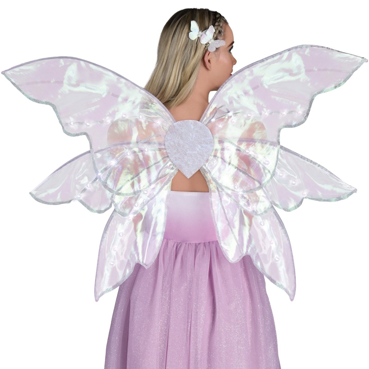 Costume De Fée Avec Ailes Papillon, Couronne, Baguette Et Oreilles D’elfe – Pour Adultes Et Enfants