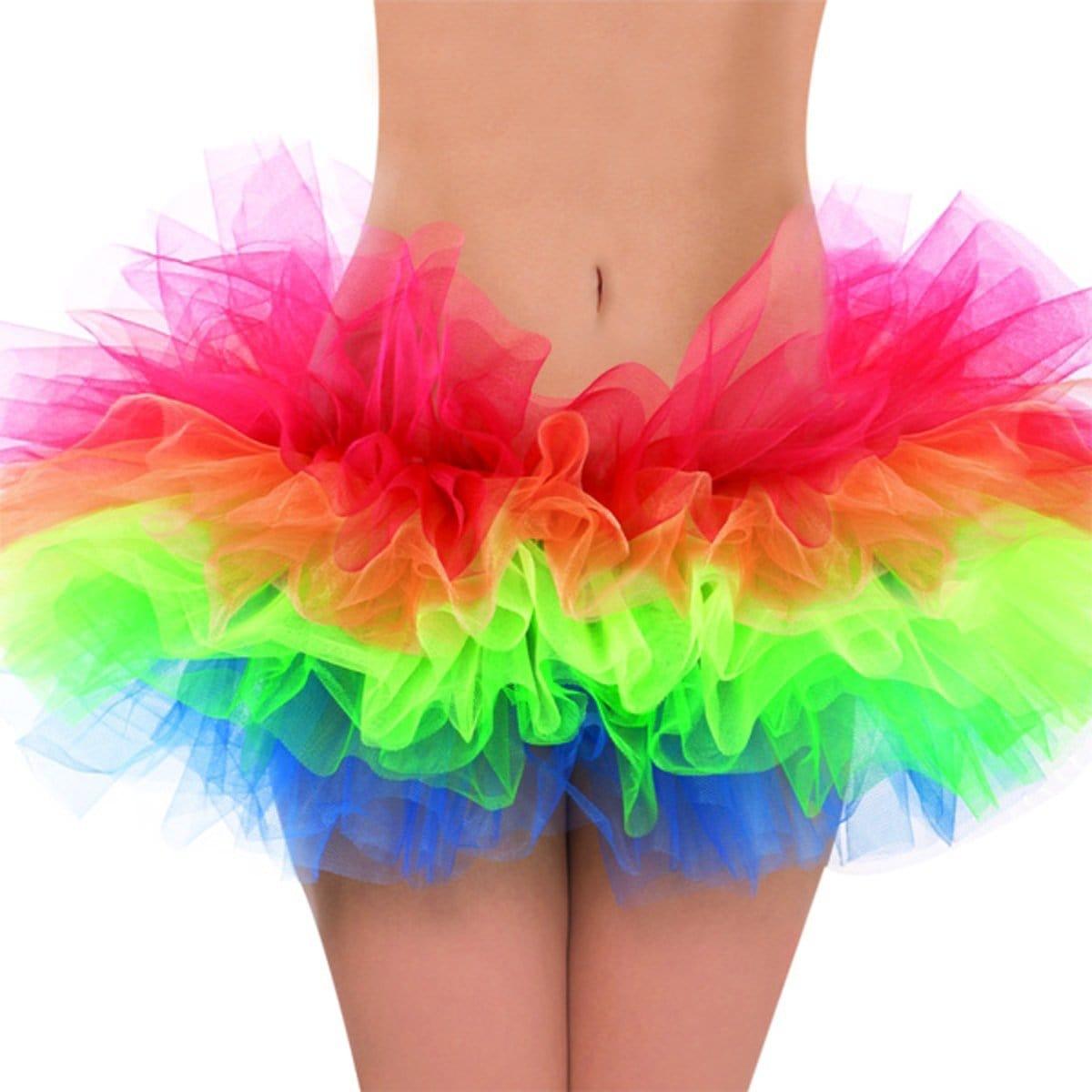 Neon Rainbow Tutu for Women Party Expert