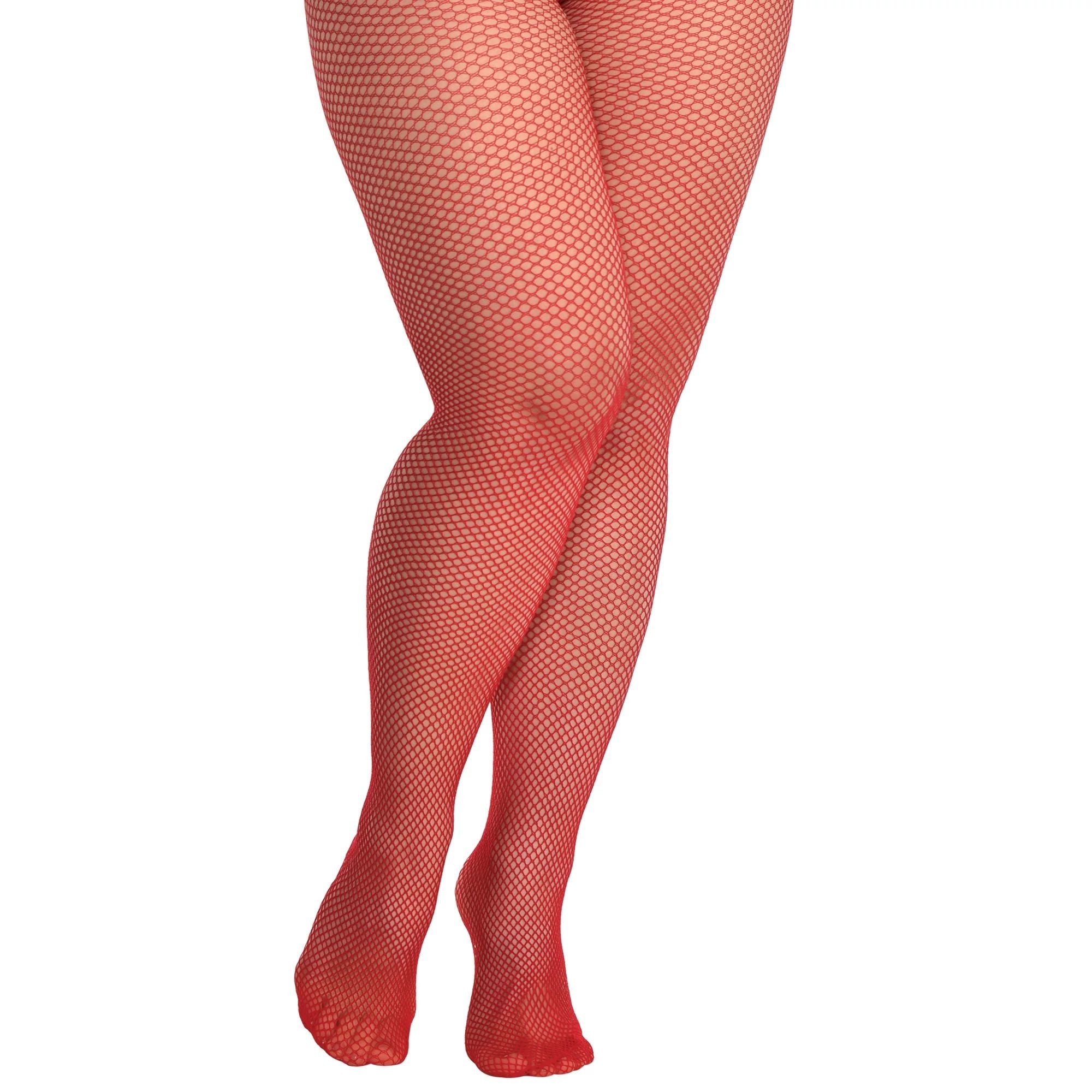 Bas collants rouge pour adultes taille plus