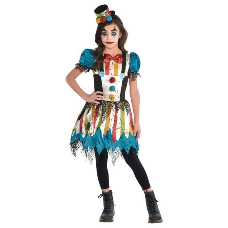 Creepy Blue Clown Costume for Kids