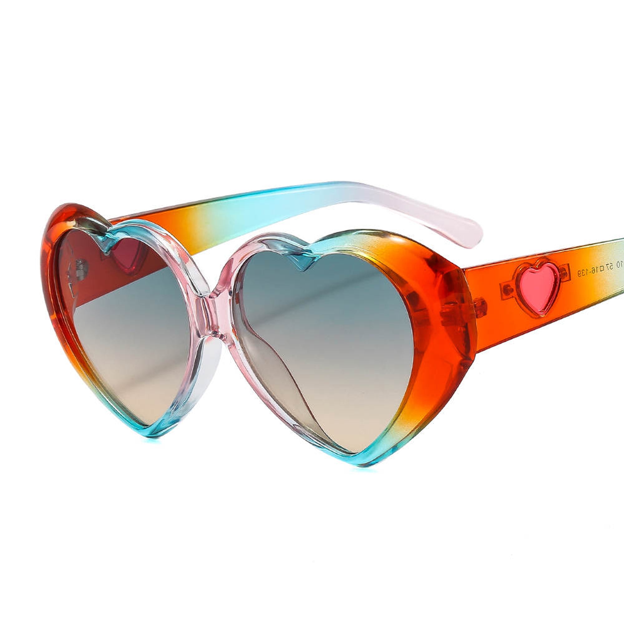 Orange and Blue Shaped Sunglasses for Adults