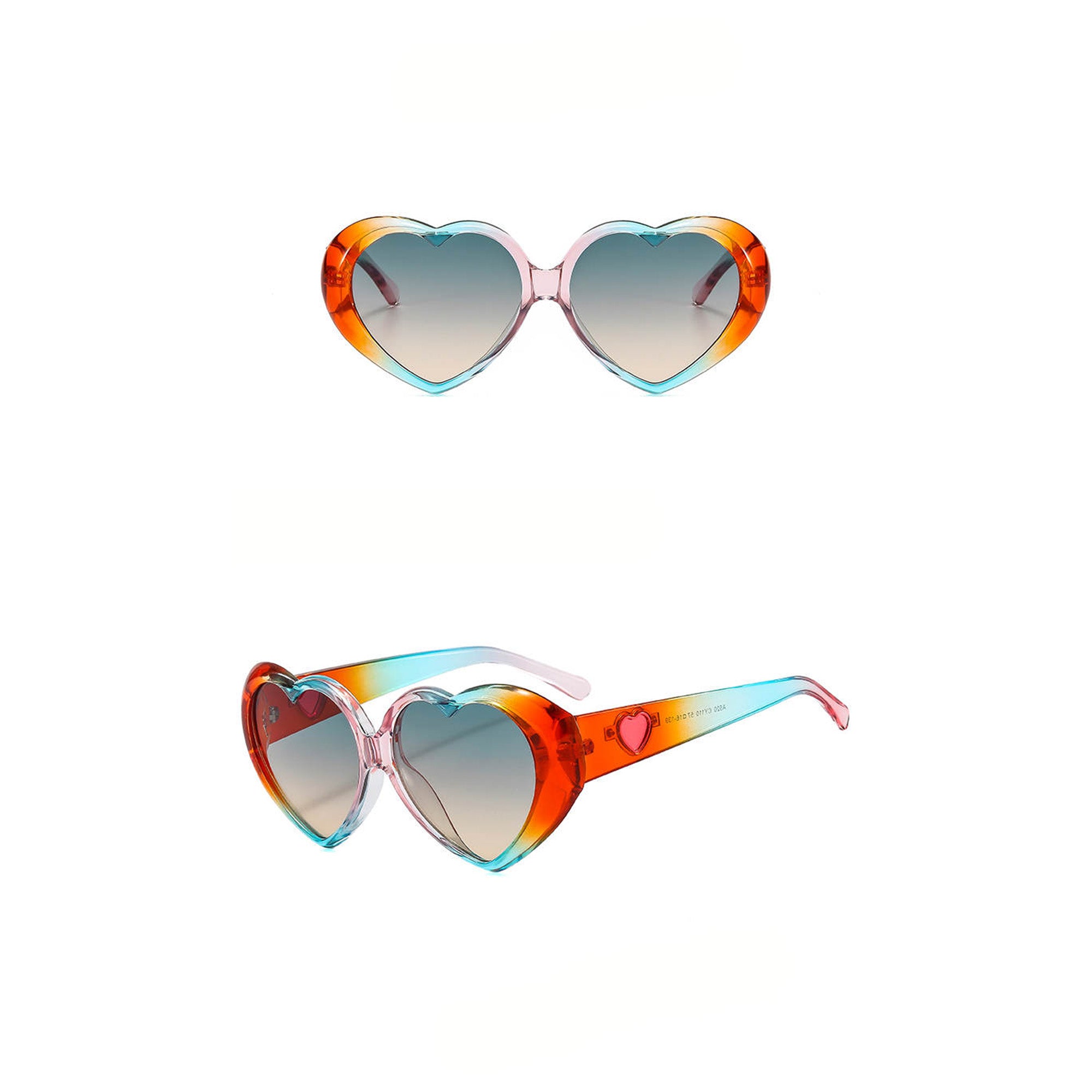 Orange and Blue Shaped Sunglasses for Adults