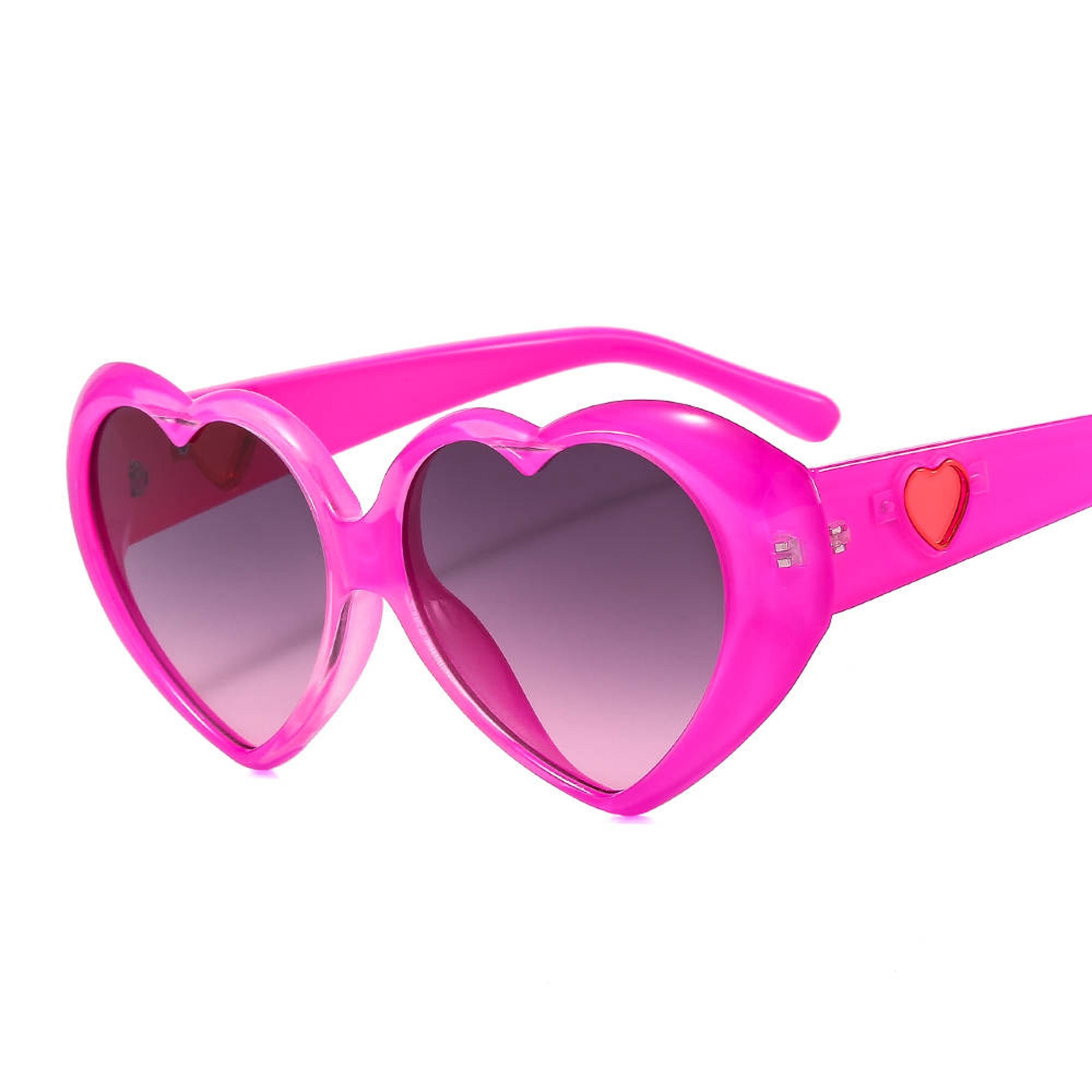 Pink Heart Shaped Sunglasses for Adults