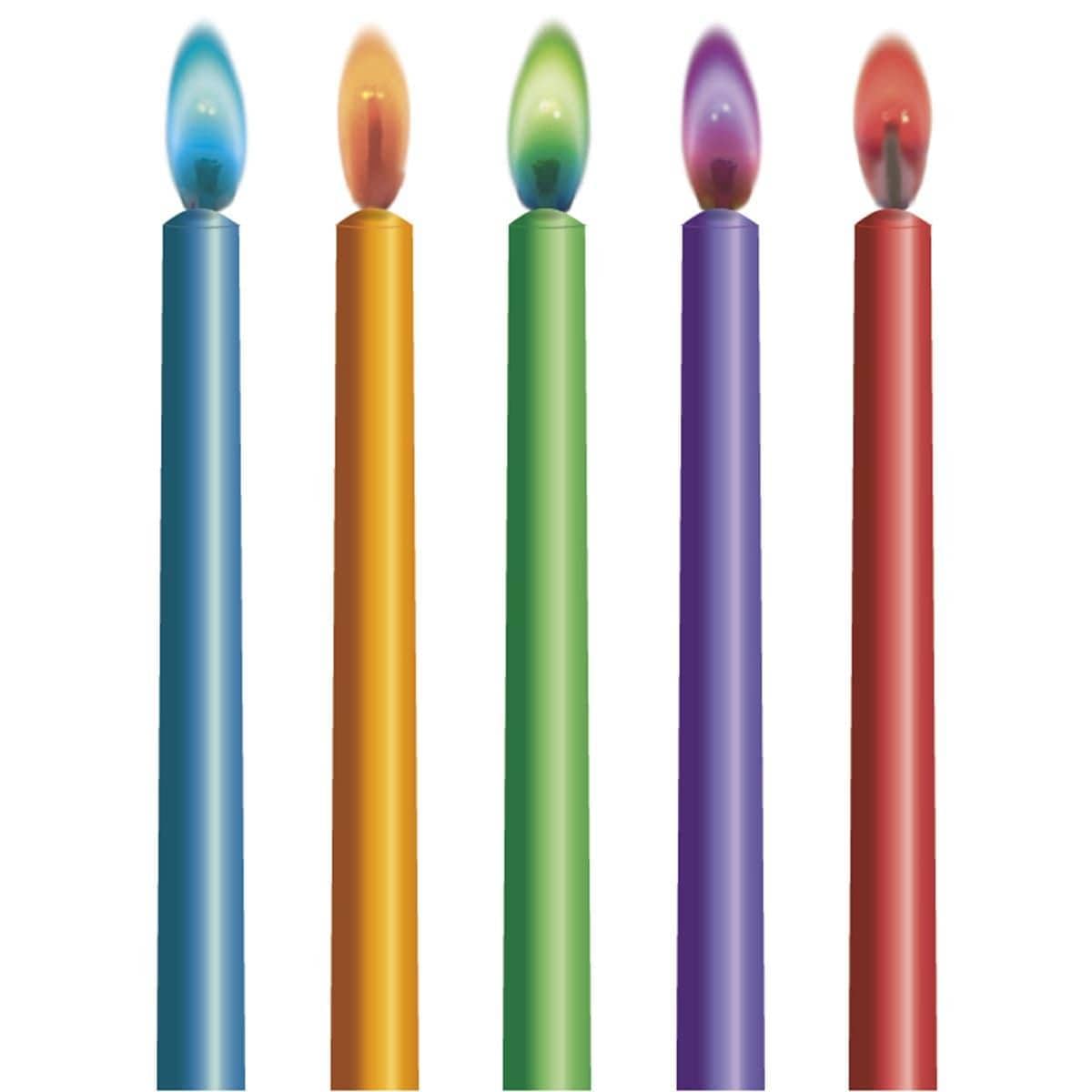 Buy Cake Supplies Color Flames Candles & Holders 10/pkg. sold at Party Expert