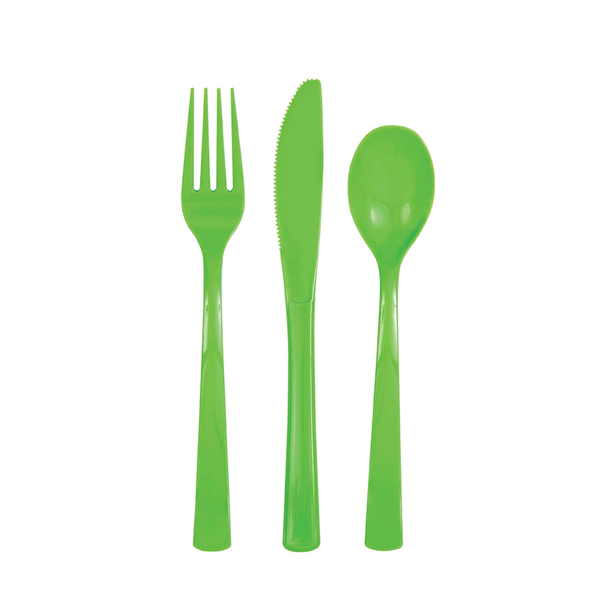 Lime Green Plastic Cutlery Set, 18 Count Party Expert