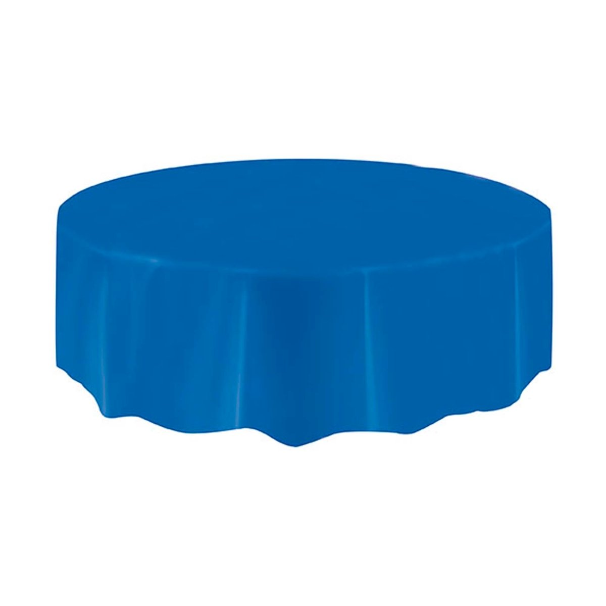 Royal Blue Round Plastic Tablecover, 84 Inches, 1 Count Party Expert