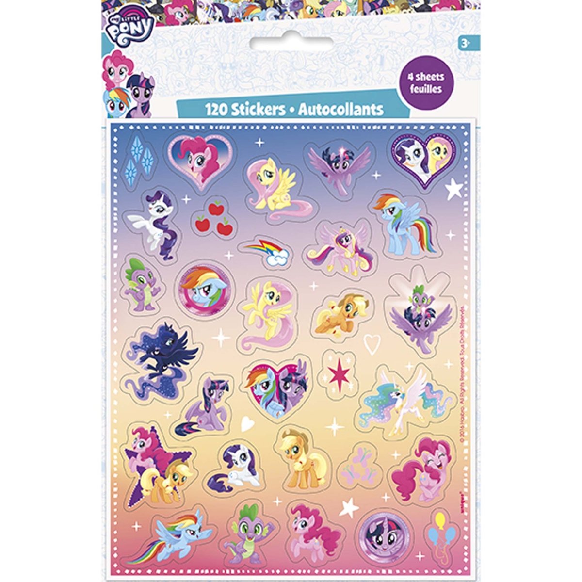 UNIQUE PARTY FAVORS Kids Birthday My Little Pony Sticker Sheets, 4 Count 011179594696