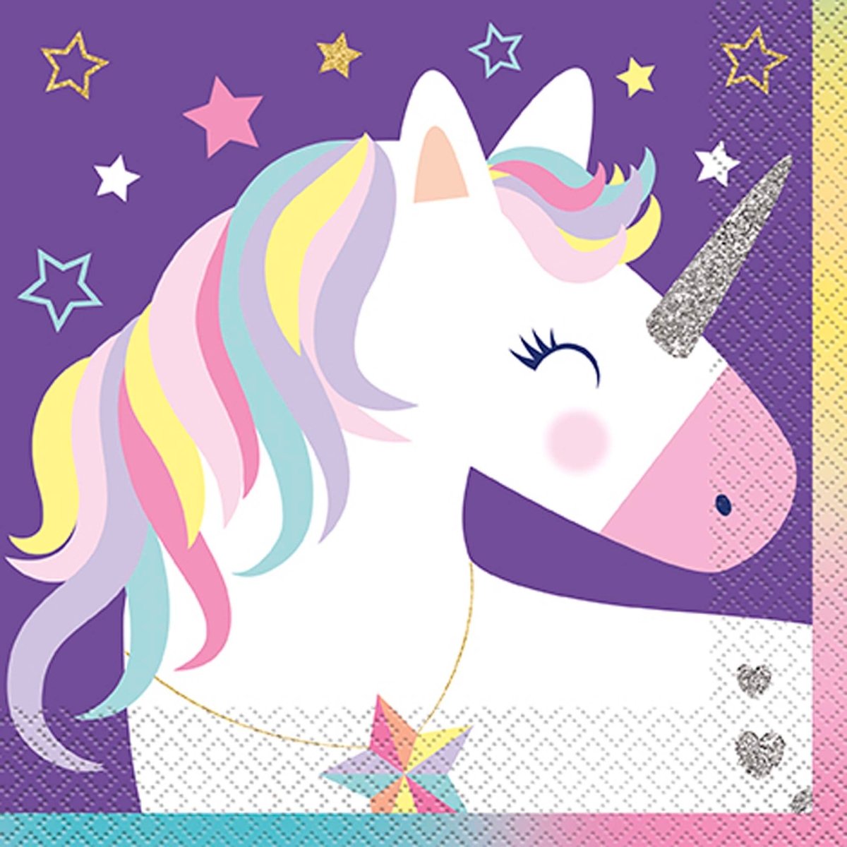 UNIQUE PARTY FAVORS Kids Birthday Unicorn Galaxy Birthday Large Lunch Napkins, 16 Count 011179724901