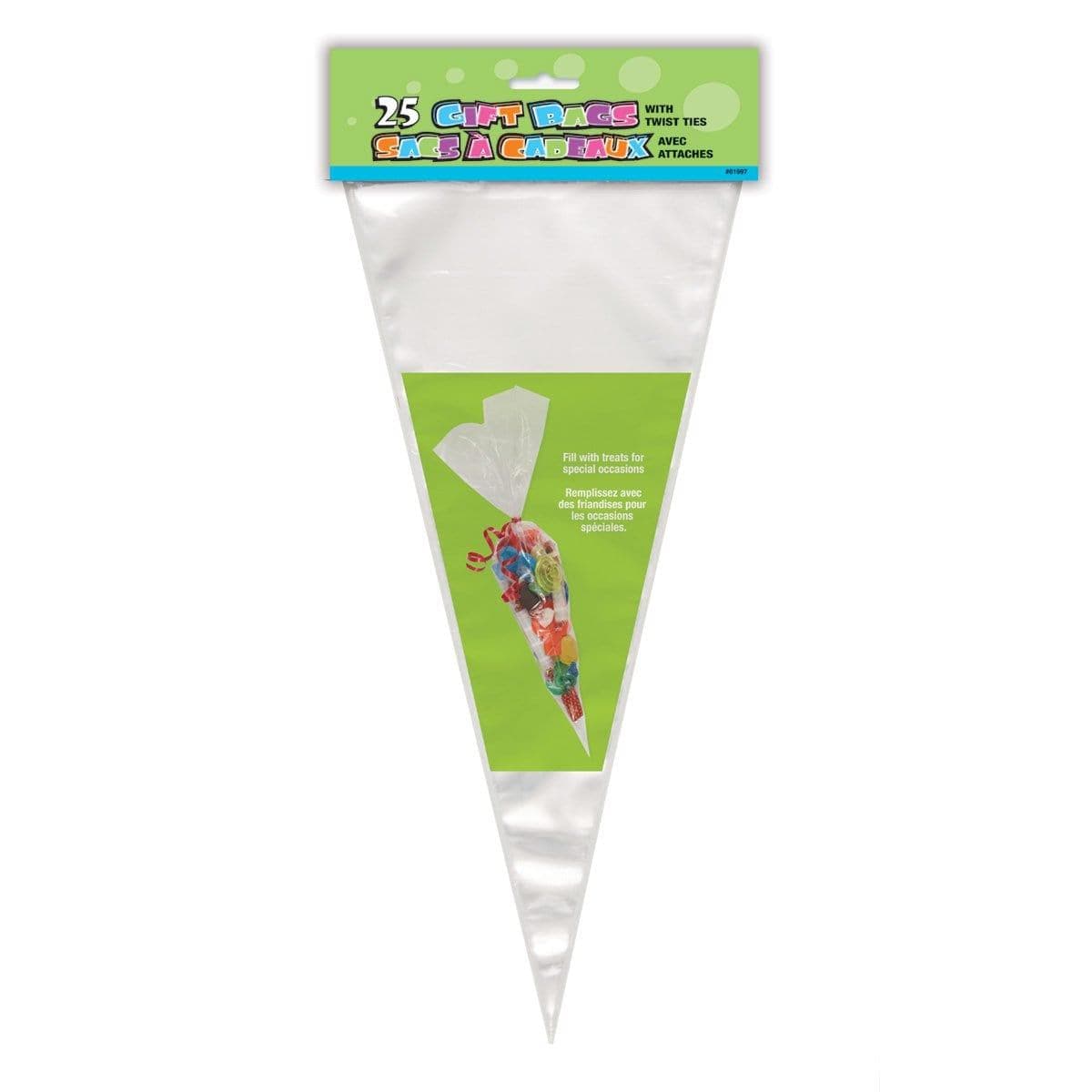 Buy Party Supplies Cello Cone Bags - Clear 25/pkg sold at Party Expert