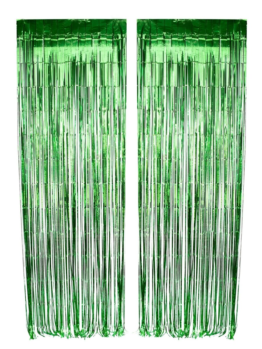 Green Foil Fringe Curtain, 2 Count Party Expert