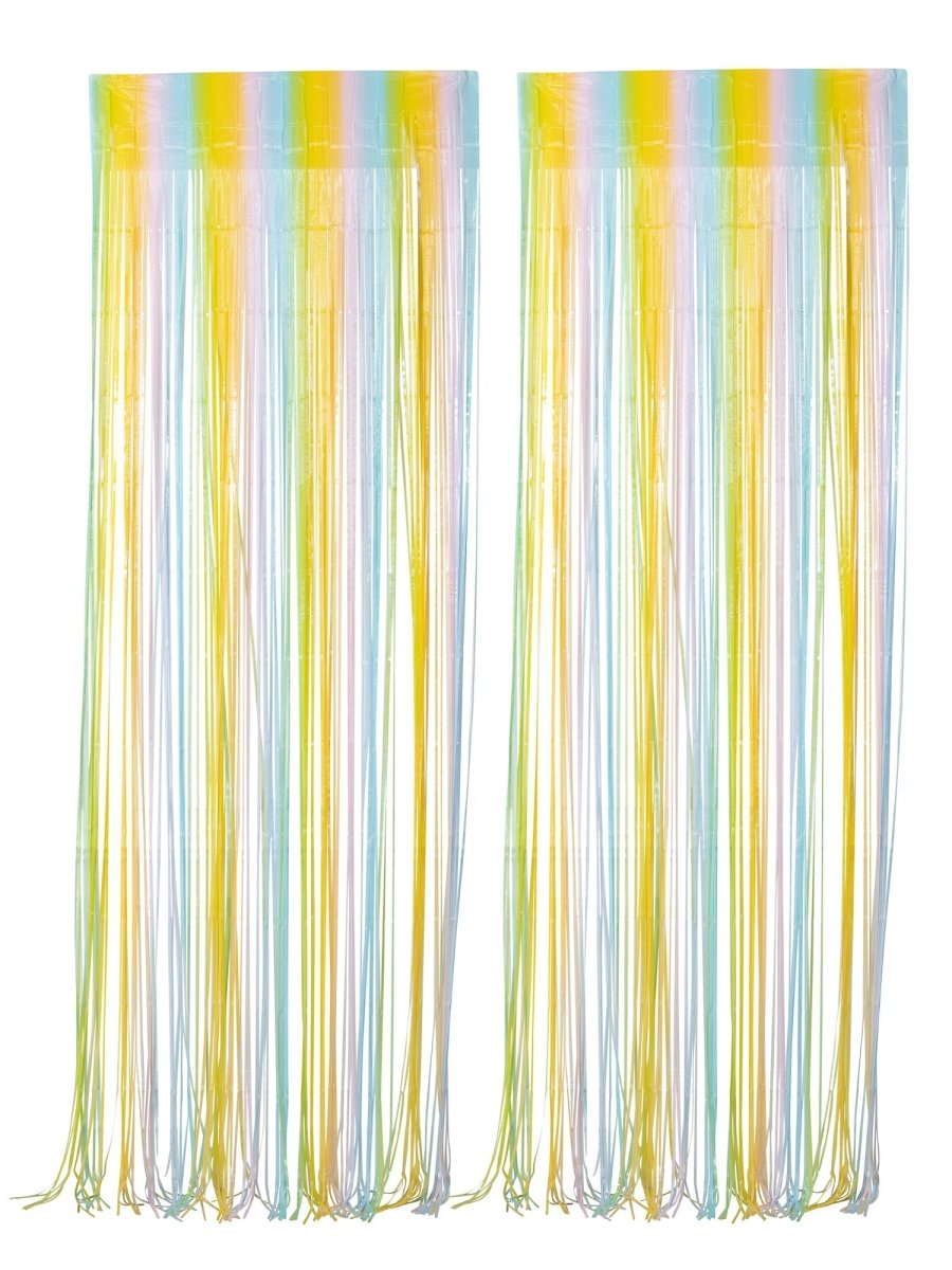 WIDE OCEAN INTERNATIONAL TRADE BEIJING CO., LTD Decorations Pastel Rainbow, Macaroon Collection, Foil Fringe Curtain, 2 Count 810077650158