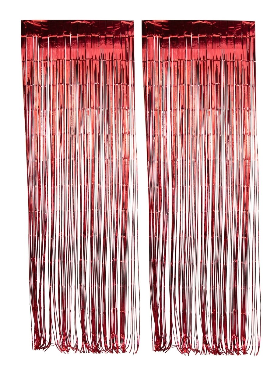 WIDE OCEAN INTERNATIONAL TRADE BEIJING CO., LTD Décorations Red Foil Fringe Curtain, 2 Count 810064199974