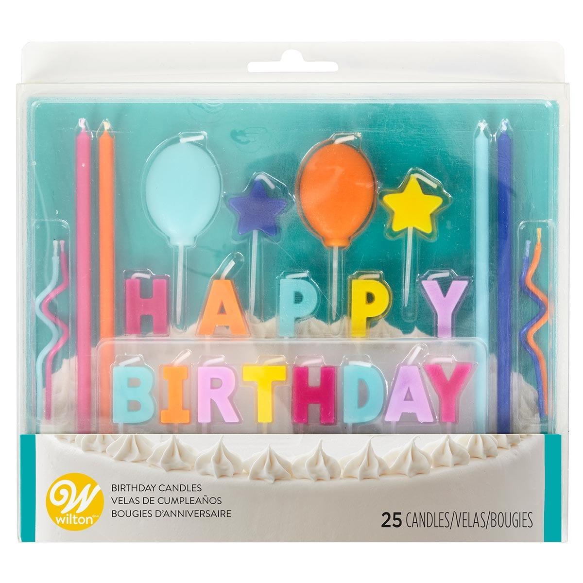 Rainbow Happy Birthday Candle Set, 25 Count Party Expert