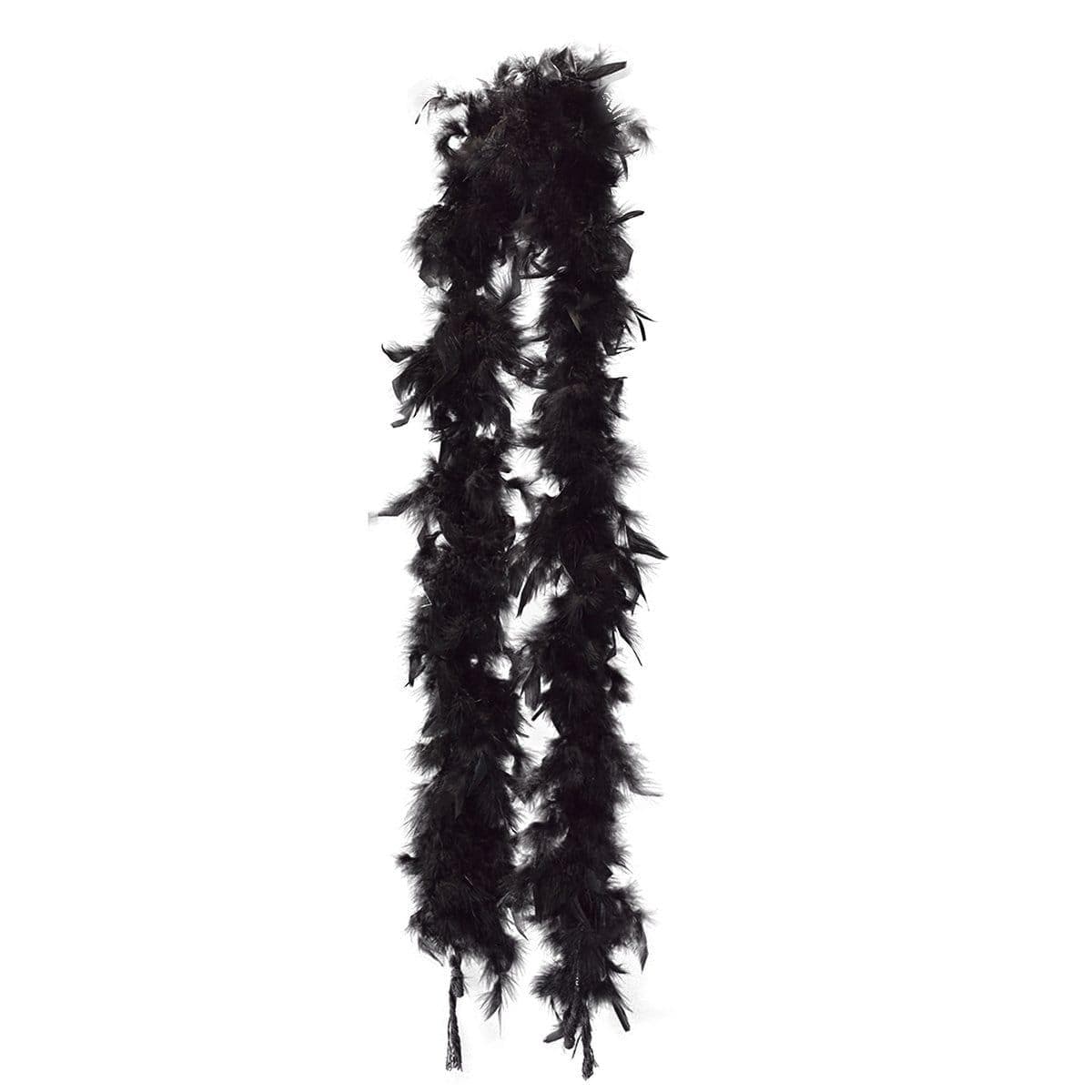 Boa de plumes extra luxe noir, longueur 180 cm environ (80 g environ)