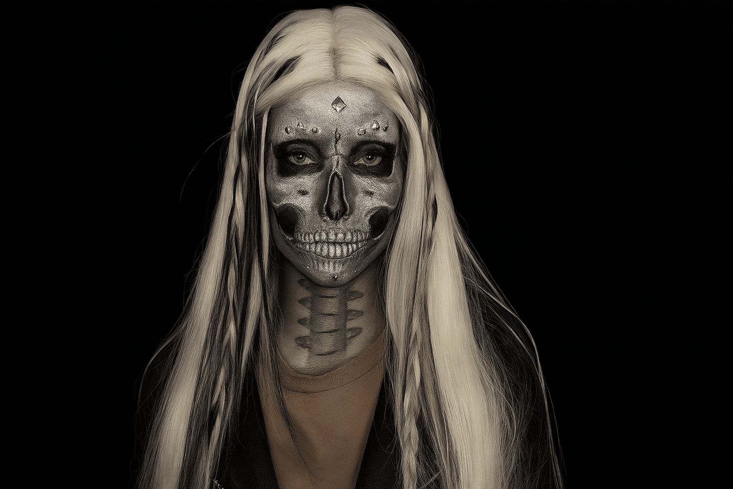 💀 Metallic Skull Halloween Makeup Tutorial