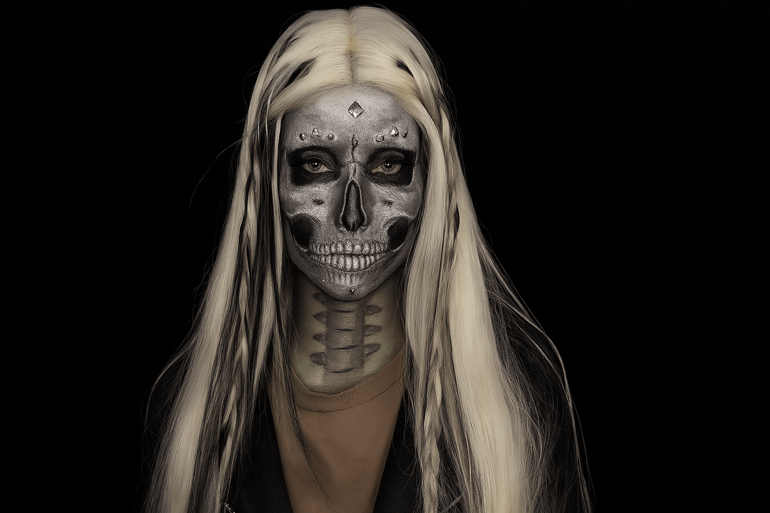 💀 Metallic Skull Halloween Makeup Tutorial