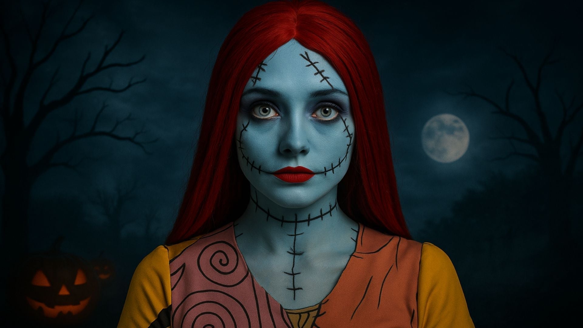 🎃 DIY Sally Makeup Tutorial – The Nightmare Before Christmas Halloween Look
