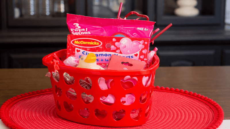 Kids Valentine Basket Under $15 (Done in Minutes!)