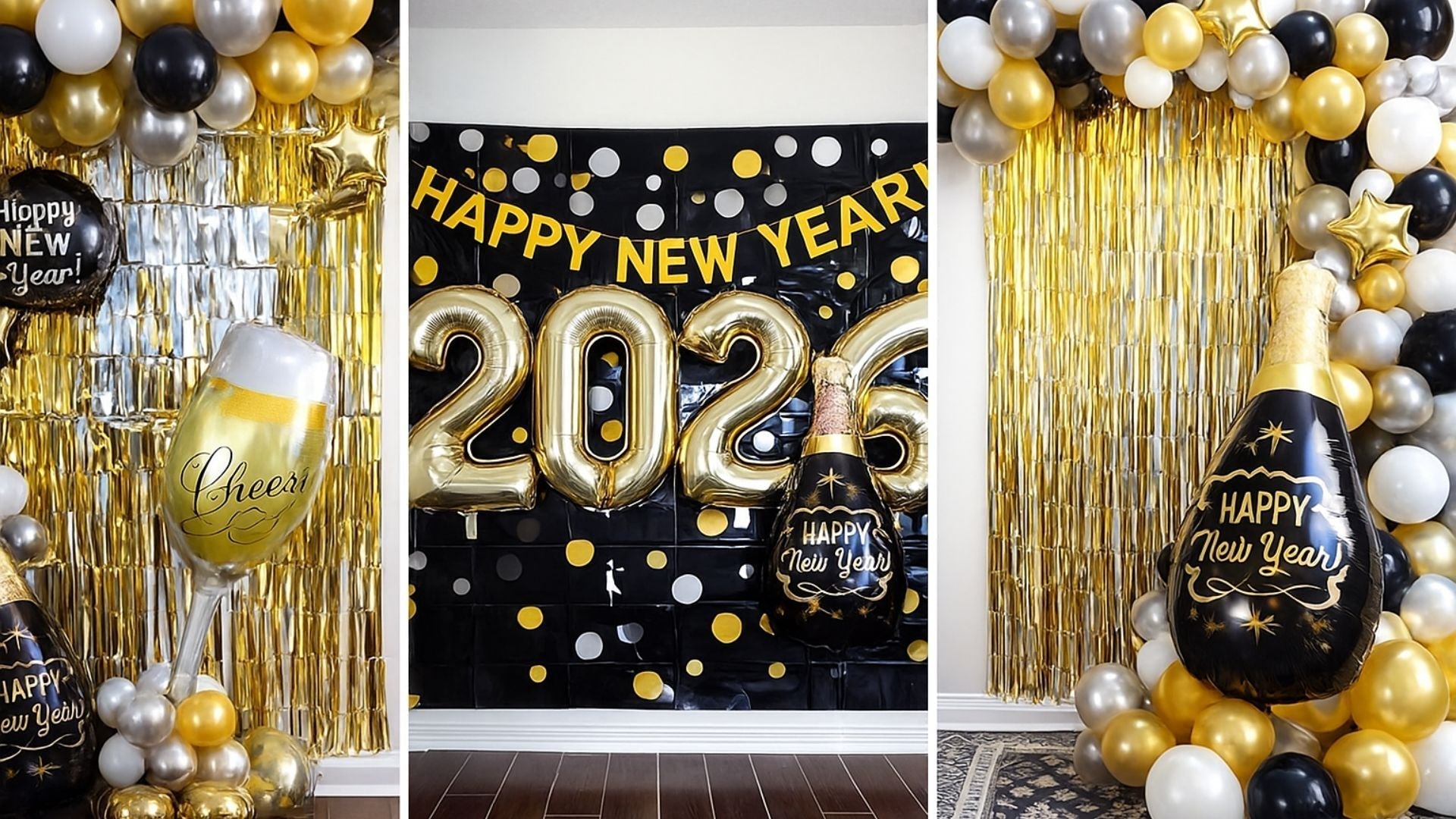 3 Quick & Easy New Year’s Eve Balloon Backdrops You Can DIY in Minutes