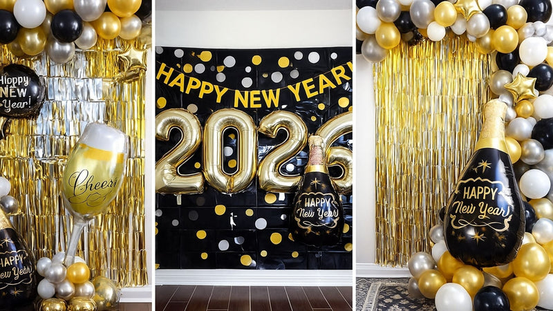 3 Quick & Easy New Year’s Eve Balloon Backdrops You Can DIY in Minutes