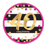 40th - Pink & Gold Confetti - Party Expert