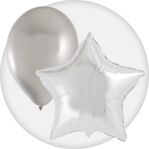 Silver Latex and Mylar Balloons - Party Expert