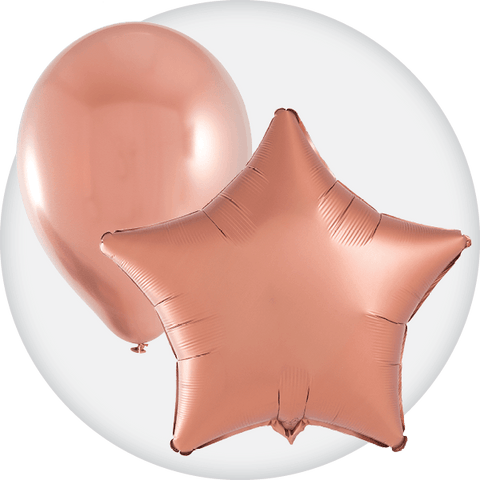 Rose Gold Latex and Mylar Balloons - Party Expert