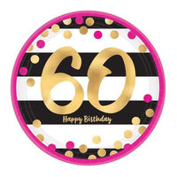 60th - Pink & Gold Confetti - Party Expert
