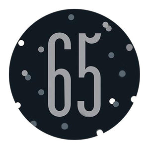 65th - Happy Birthday Black & Silver - Party Expert