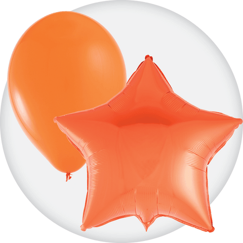 Orange Latex and Mylar Balloons - Party Expert