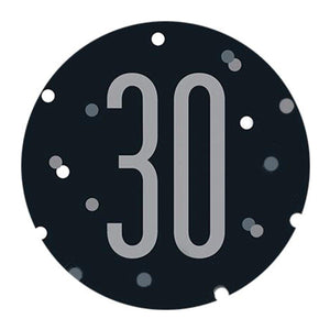 30th - Happy Birthday Black & Silver - Party Expert