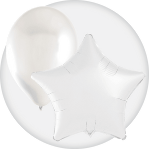 White Latex and Mylar Balloons - Party Expert