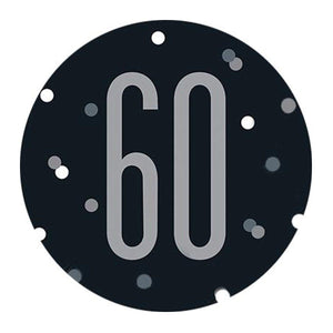 60th - Happy Birthday Black & Silver - Party Expert