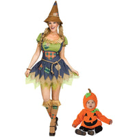 BUNDLE - MOM & ME COSTUME - Scarecrow and Pumpkin Costumes