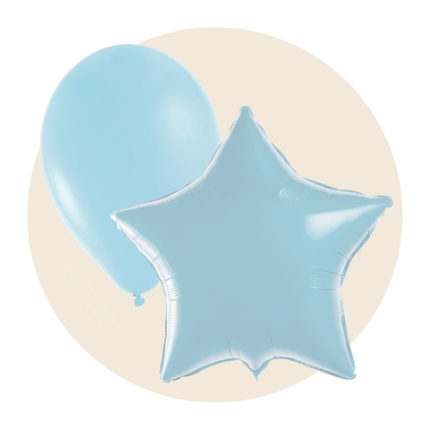 Pastel Blue Latex, Mylar and Foil Balloons - Party Expert