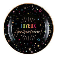 Black "Joyeux Anniversaire" Party Supplies and Decorations - Party Expert