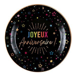 Black "Joyeux Anniversaire" Party Supplies and Decorations - Party Expert