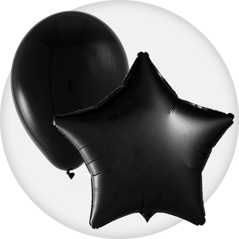 Black Latex and Mylar Balloons - Party Expert