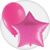 Bright Pink Latex and Mylar Balloons - Party Expert