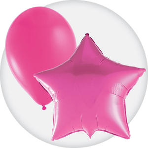 Bright Pink Latex and Mylar Balloons - Party Expert