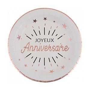 Joyeux anniversaire or rose 