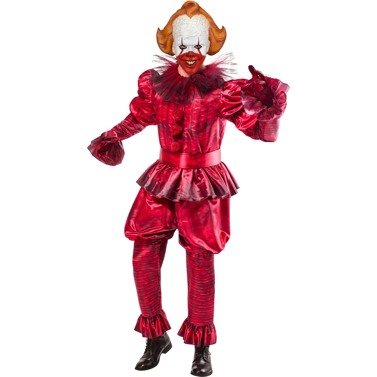 Bloody Pennywise Deluxe Costume for Adults, IT Horror Movie Costume
